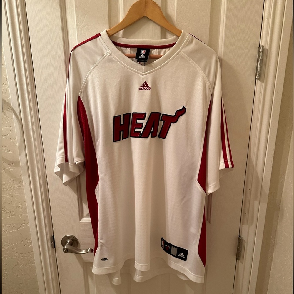 Miami Heat Adidas White Shooting Warm up Jersey Size Extra Large
